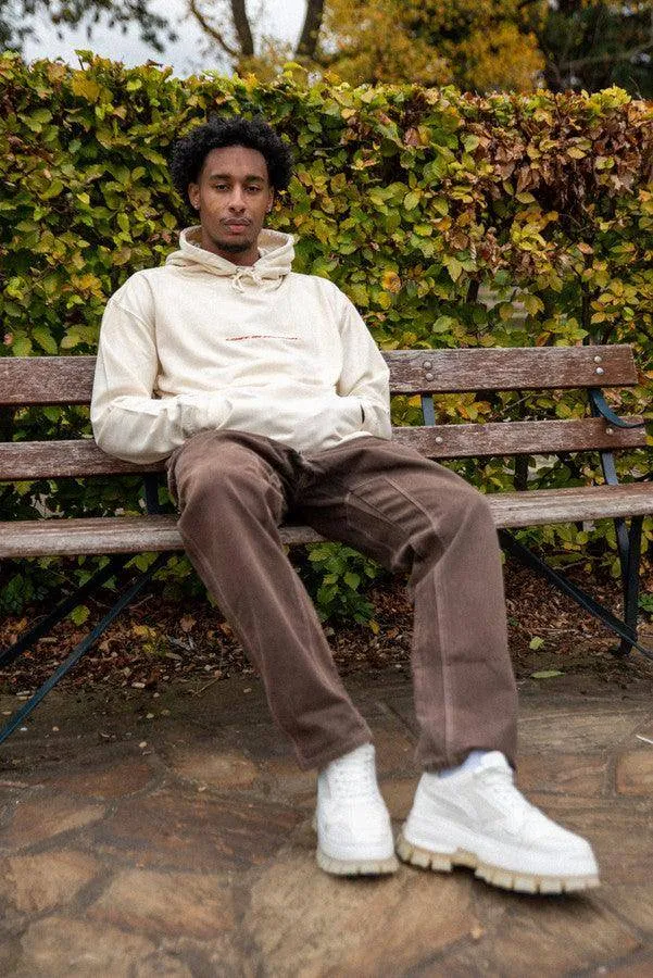 Hoodie in Neutral With Lost In Motion Logo Print sold by Dream But Do Not Sleep product image thumbnail 4