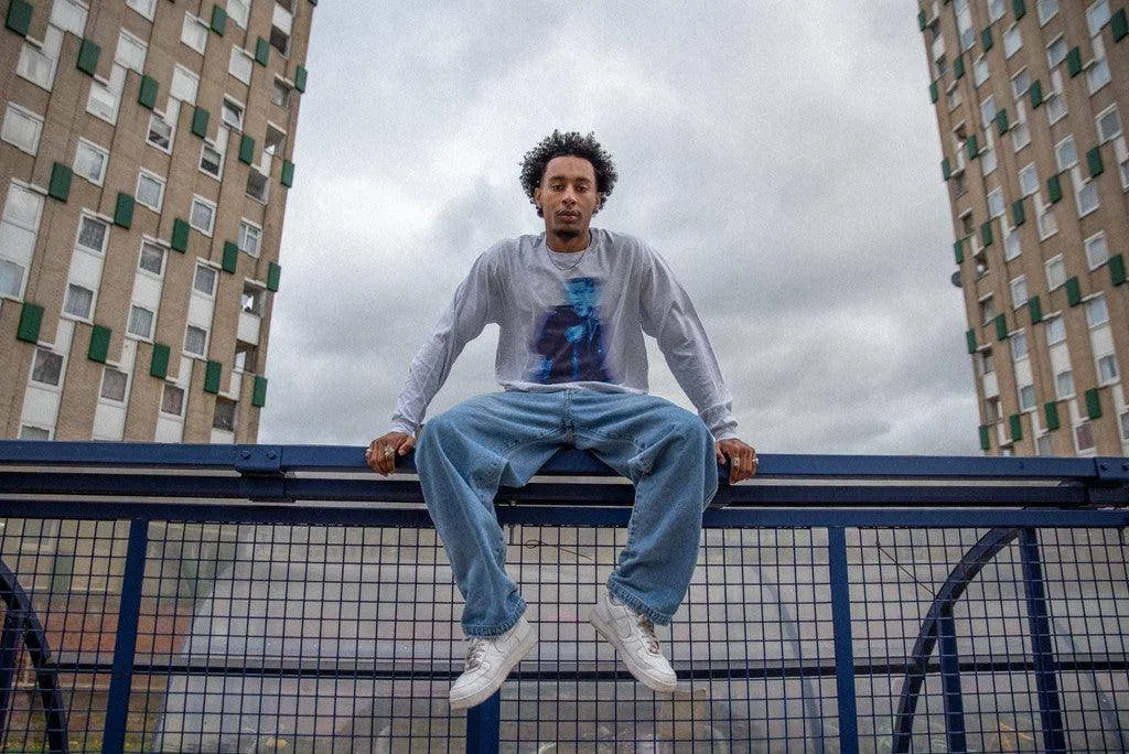 Long Sleeved T-Shirt in Ash Grey With Lost In Motion Infrared Print sold by Dream But Do Not Sleep product image thumbnail 5