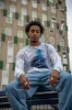 Long Sleeved T-Shirt in Ash Grey With Lost In Motion Infrared Print sold by Dream But Do Not Sleep