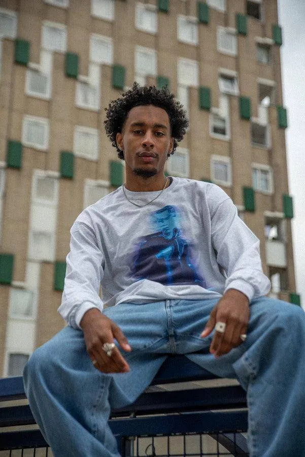 Long Sleeved T-Shirt in Ash Grey With Lost In Motion Infrared Print sold by Dream But Do Not Sleep product image thumbnail 2