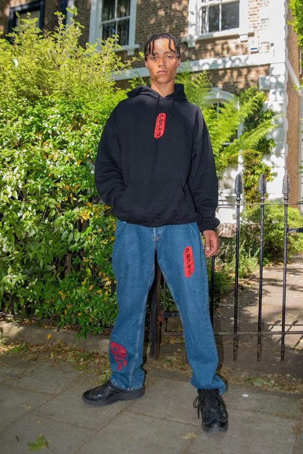 Black Hoodie With Red Dragon Embroidery sold by Dream But Do Not Sleep product image thumbnail 5