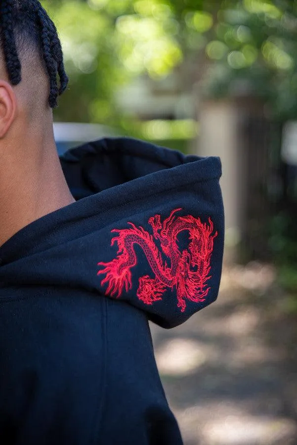 Black Hoodie With Red Dragon Embroidery sold by Dream But Do Not Sleep product image thumbnail 2