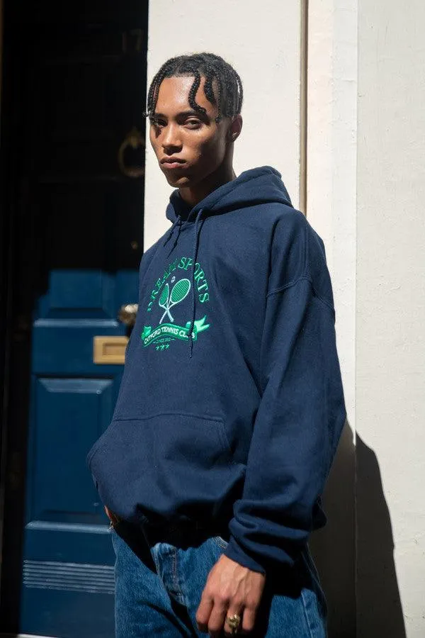 Hoodie in Navy with Catford Tennis Club Embroidery sold by Dream But Do Not Sleep