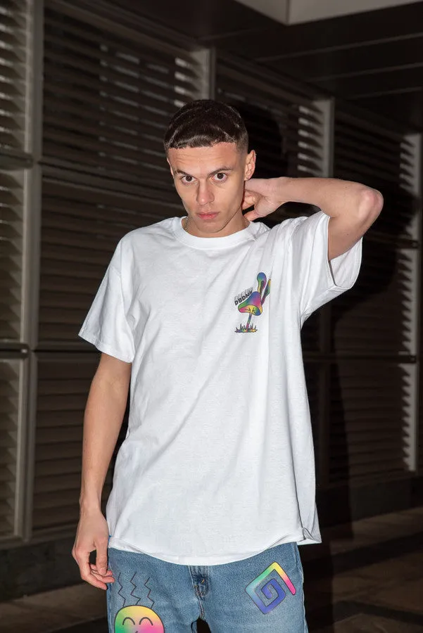 Short Sleeved T-shirt in White with Planet Tripsies Print sold by Dream But Do Not Sleep product image thumbnail 2