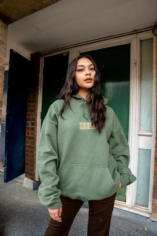 Hoodie In Military Green With Repeat Embroidery sold by Dream But Do Not Sleep