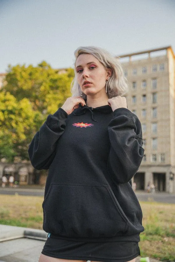 440gsm Black Hoodie With POW! Embroidered Logo sold by Dream But Do Not Sleep product image thumbnail 2