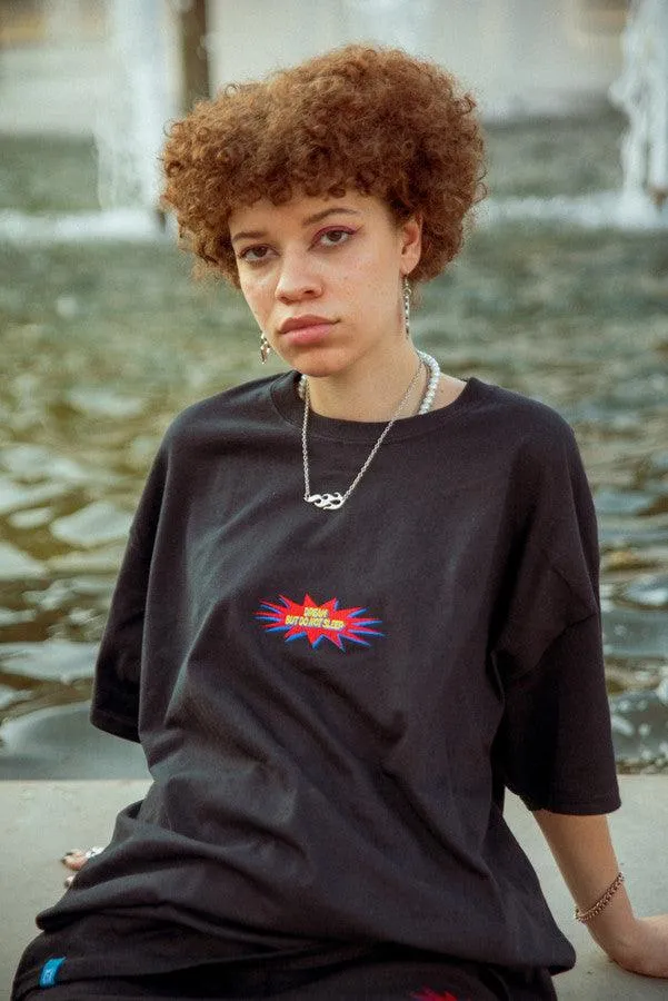 Black T-shirt With POW! Embroidered Logo sold by Dream But Do Not Sleep product image thumbnail 2