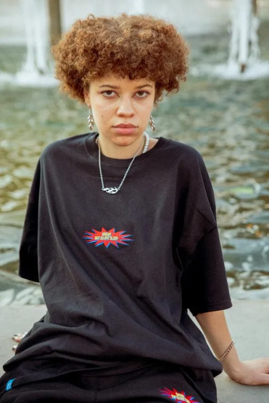 Black T-shirt With POW! Embroidered Logo sold by Dream But Do Not Sleep