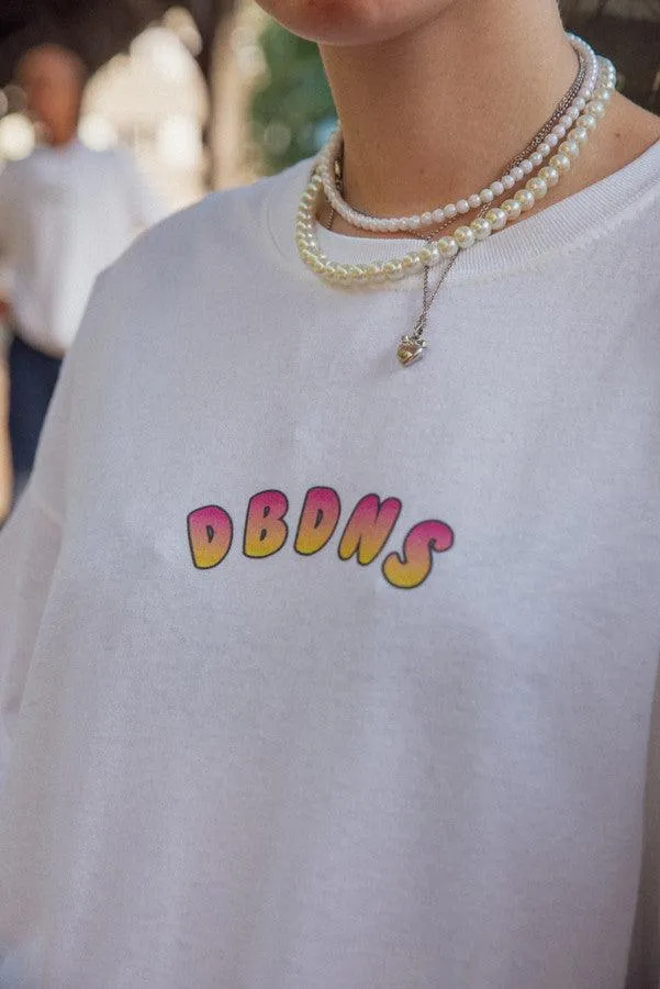 220gsm Tshirt in White with Watermelon Bubble Logo Print sold by Dream But Do Not Sleep product image thumbnail 3