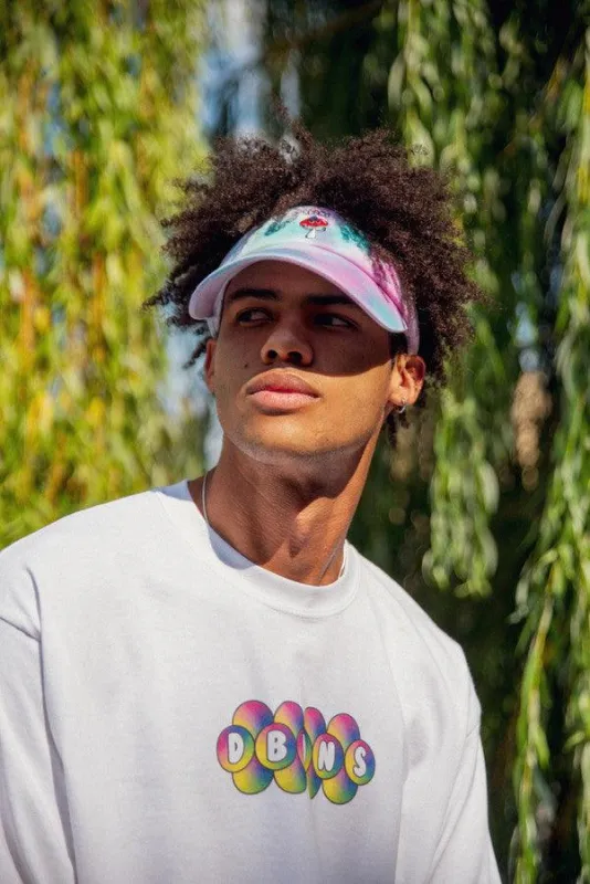 Long Sleeve Tshirt in White with Geometric Bubble Logo Print sold by Dream But Do Not Sleep