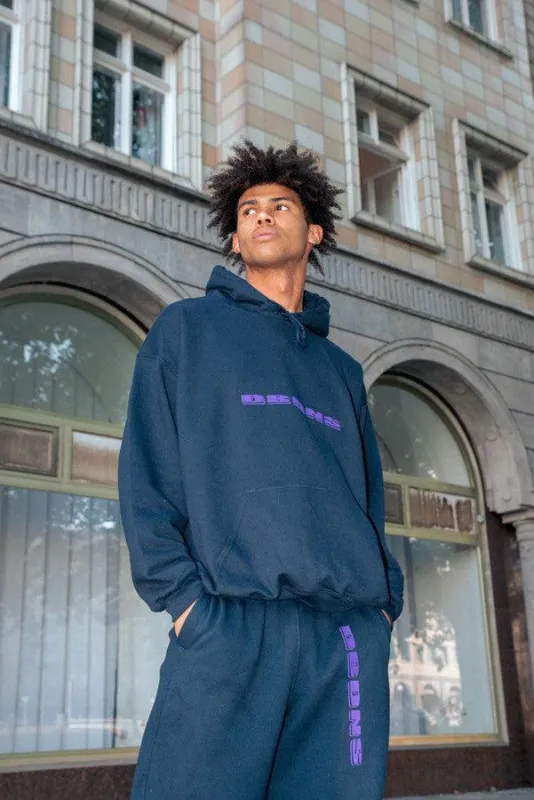 Joggers in Navy with Embroidered Logo Design sold by Dream But Do Not Sleep