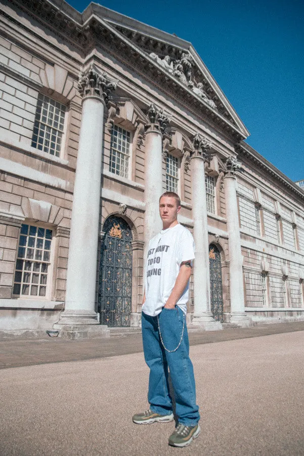 220gsm Short Sleeve Tshirt in White with I Just Want To Go Raving Print sold by Dream But Do Not Sleep product image thumbnail 3