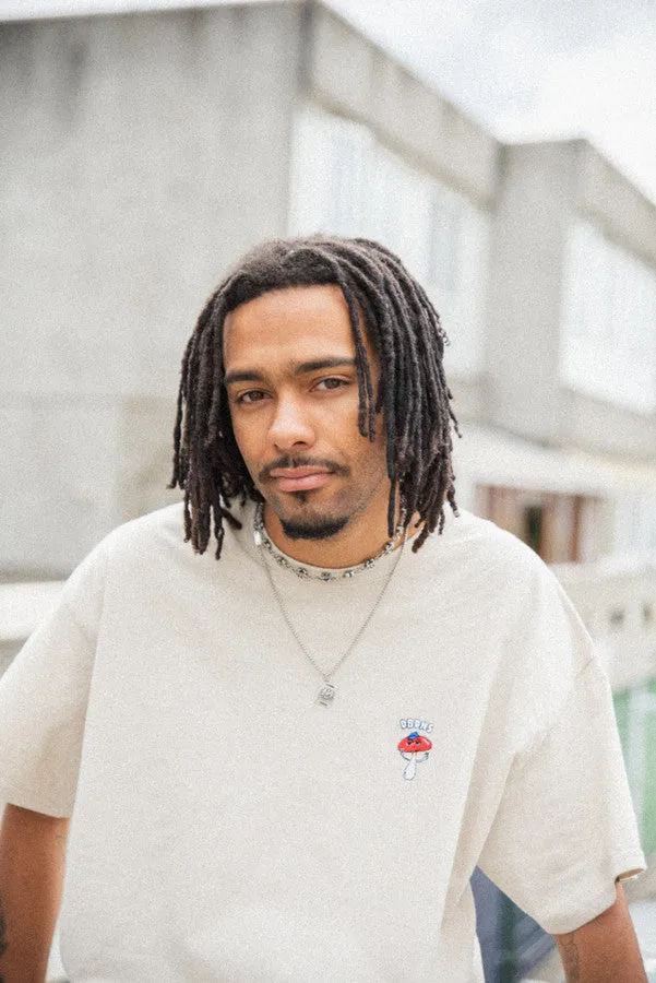 Short Sleeve Tshirt in Sand with Bro Shroom Embroidery sold by Dream But Do Not Sleep product image thumbnail 2