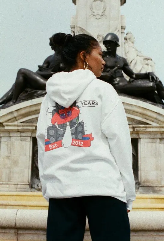 440gsm Hoodie In White With Bro Shroom Est 2012 Print sold by Dream But Do Not Sleep