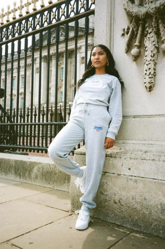 Joggers in Heather Grey with Embroidered Logo sold by Dream But Do Not Sleep