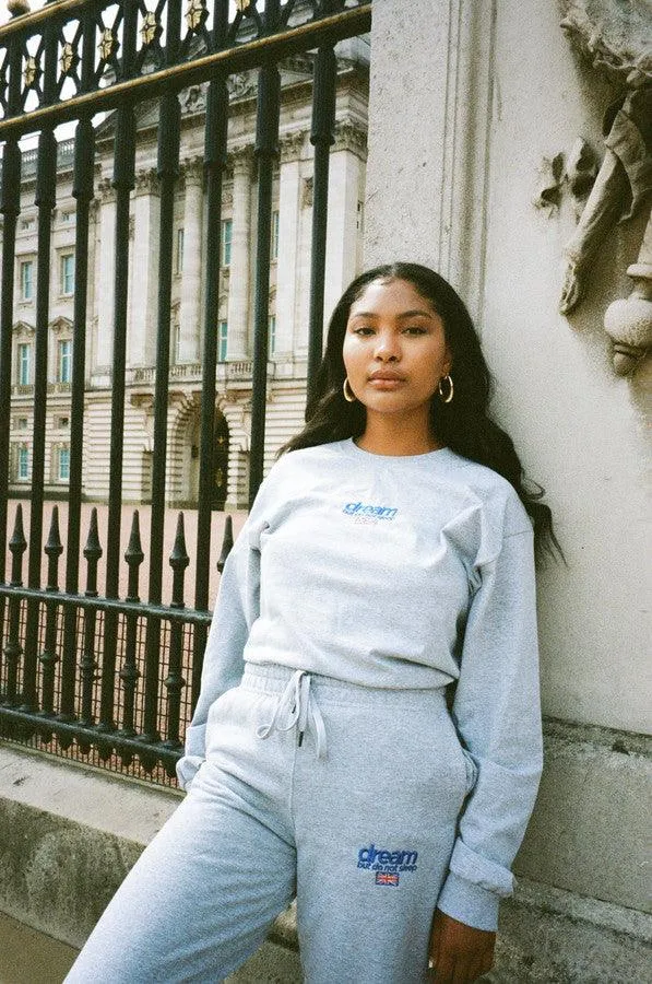 Long Sleeve T-shirt in Heather Grey with Embroidered Logo sold by Dream But Do Not Sleep product image thumbnail 4