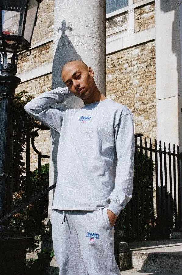 Long Sleeve T-shirt in Heather Grey with Embroidered Logo sold by Dream But Do Not Sleep product image thumbnail 2