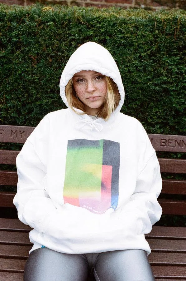 Hoodie In White With Light Leak Print sold by Dream But Do Not Sleep