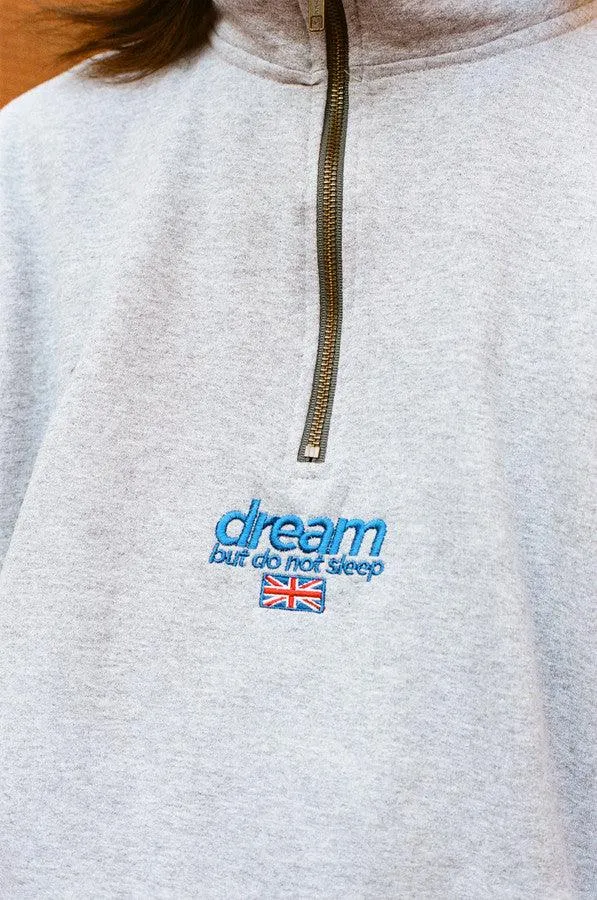 1-4 Zip Sweatshirt In Grey With Blue Embroidered Logo sold by Dream But Do Not Sleep product image thumbnail 4