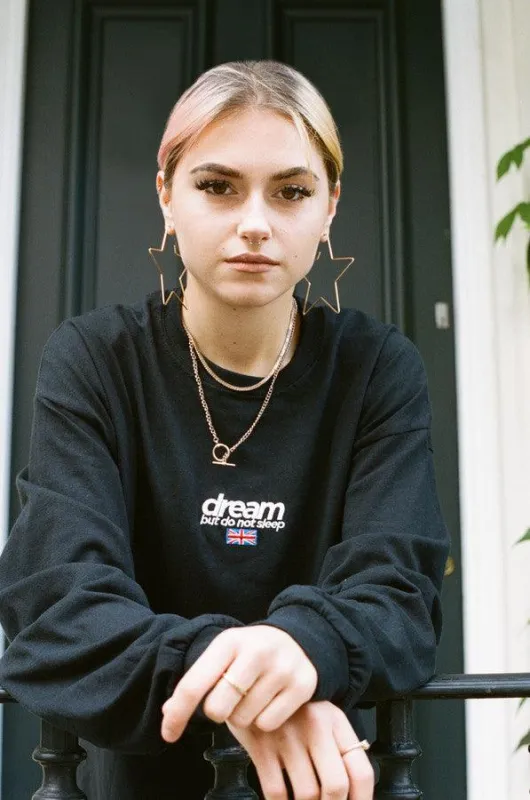 Long Sleeved T-shirt Black With Dream Embroidered Logo sold by Dream But Do Not Sleep