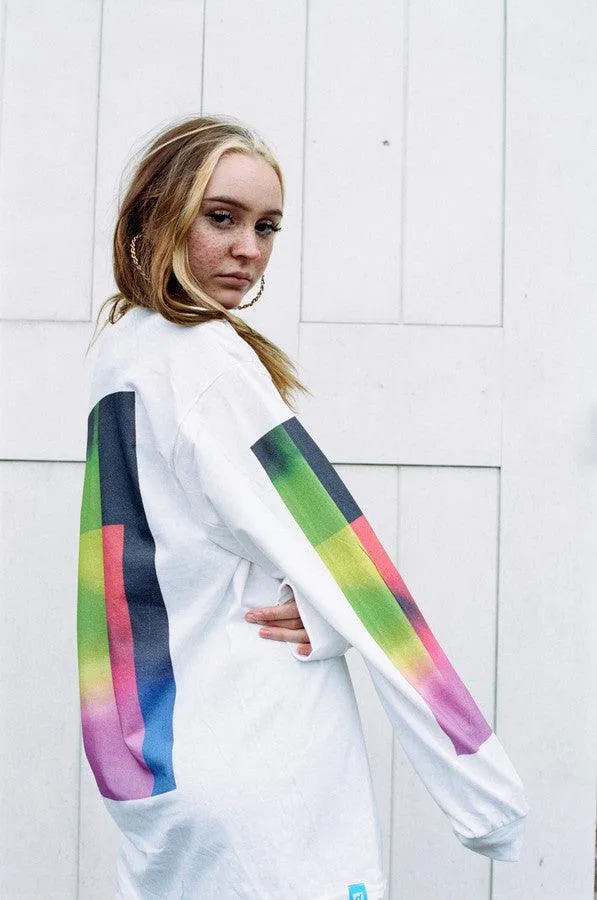 Long Sleeved T-shirt In White With Light Leak Print sold by Dream But Do Not Sleep product image thumbnail 2