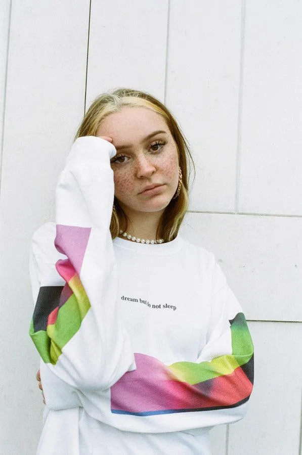 Long Sleeved T-shirt In White With Light Leak Print sold by Dream But Do Not Sleep