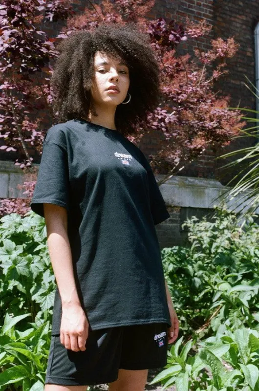 220gsm Black T-shirt With Dream Sport Embroidered Logo made by Dream But Do Not Sleep