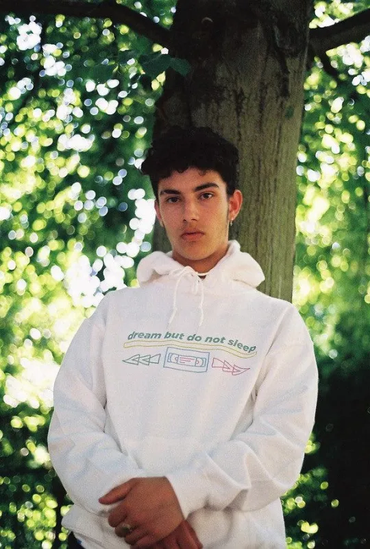 White Cotton Hoodie With Printed 80's VHS Design sold by Dream But Do Not Sleep