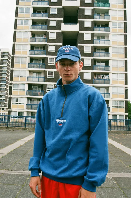 Royal Blue 1-4 zip sweatshirt With Dream Sport Design sold by Dream But Do Not Sleep