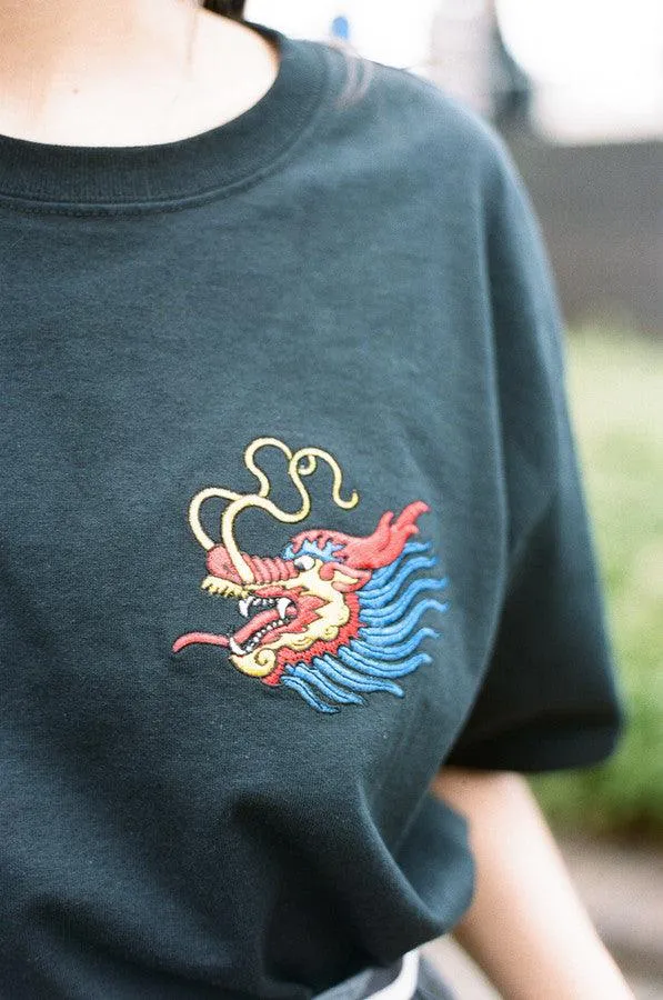 Black T-shirt With Chinese Dragon Embroidered Design sold by Dream But Do Not Sleep product image thumbnail 4