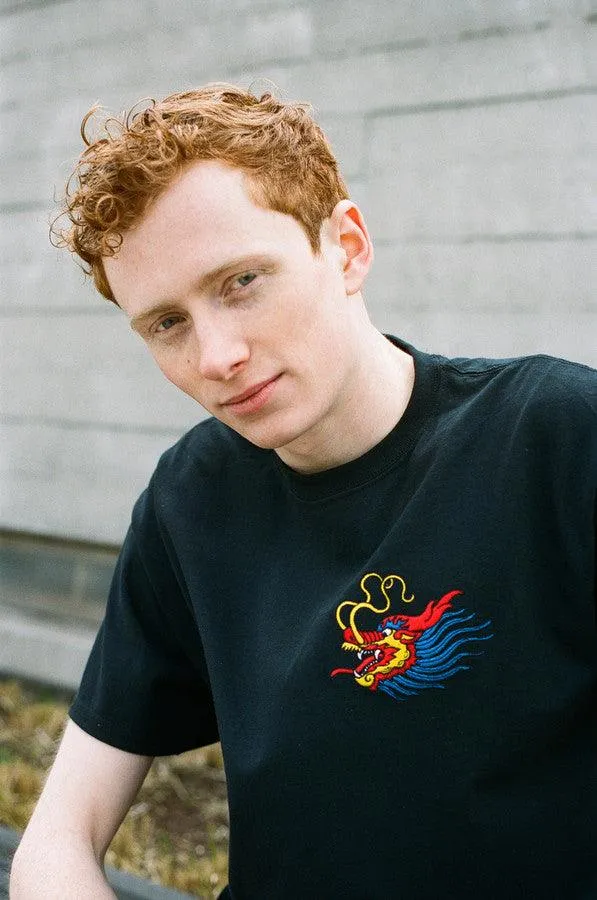 Black T-shirt With Chinese Dragon Embroidered Design sold by Dream But Do Not Sleep product image thumbnail 2