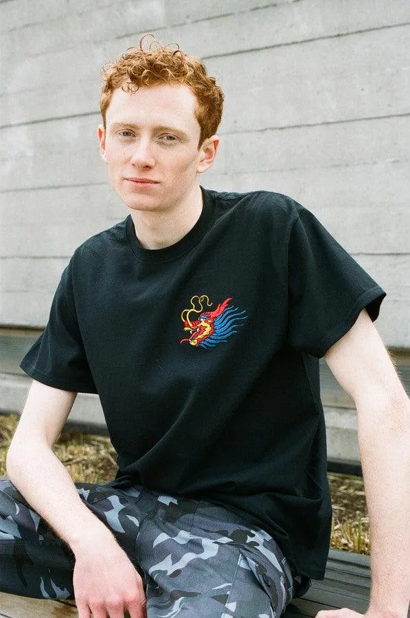 Black T-shirt With Chinese Dragon Embroidered Design sold by Dream But Do Not Sleep