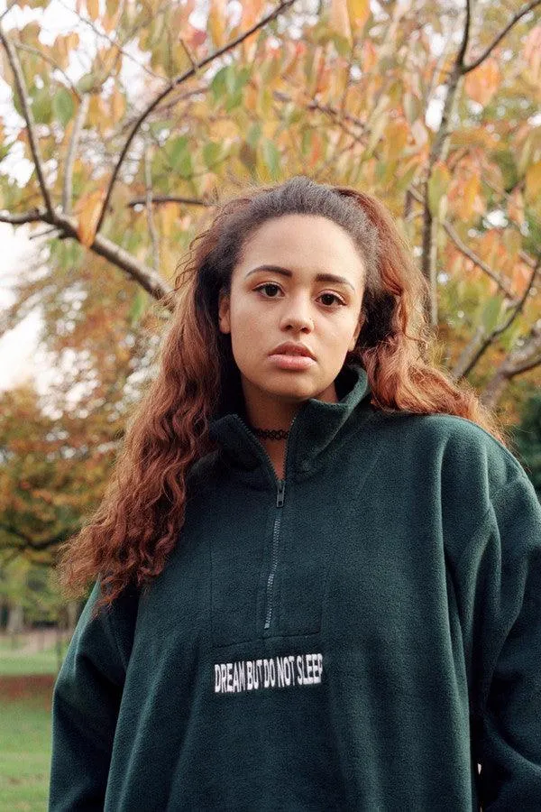 Forest Green Fleece With Dream But Do Not Sleep Embroidered Design sold by Dream But Do Not Sleep