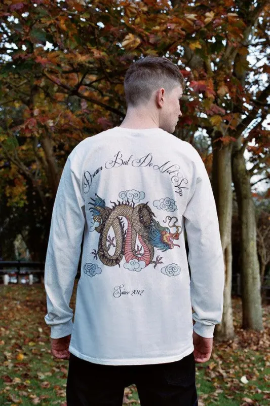 Chinese Dragon Design On A White Long Sleeved T-shirt sold by Dream But Do Not Sleep