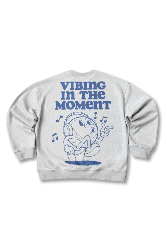 Premium Sweatshirt in Grey Vibing In The Moment Print sold by Dream But Do Not Sleep
