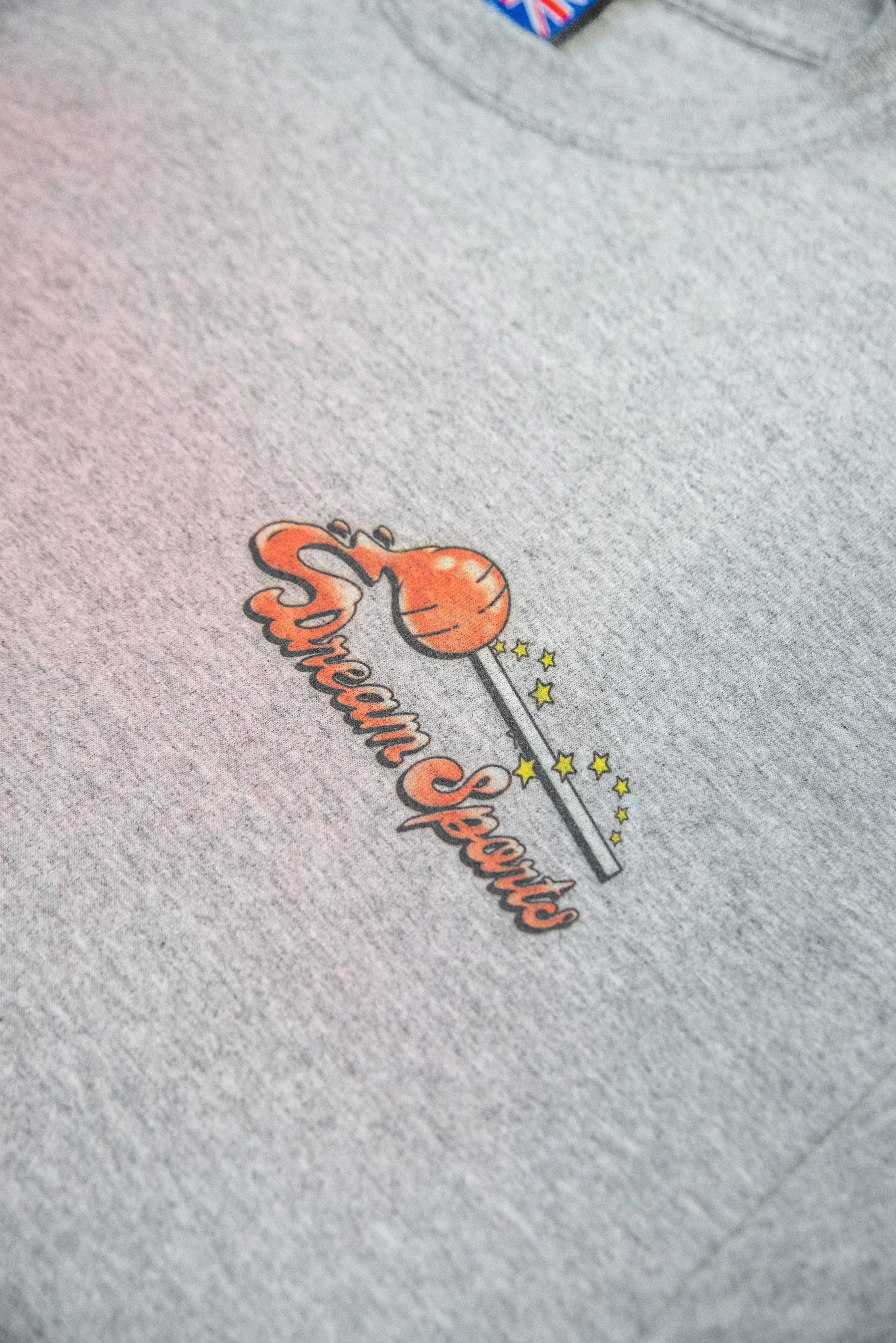 Short Sleeved T-Shirt in Heather Grey with Lollipop Print sold by Dream But Do Not Sleep product image thumbnail 3