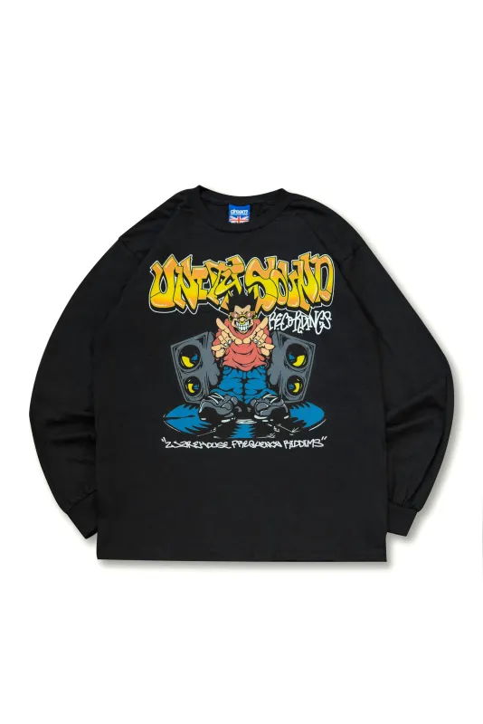 220gsm Black Long Sleeved T-Shirt Unity Sound Recordings made by Dream But Do Not Sleep