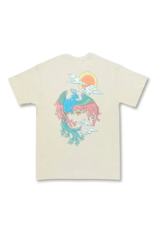 220gsm Heavyweight Sand T-Shirt Featuring Phoenix Print made by Dream But Do Not Sleep