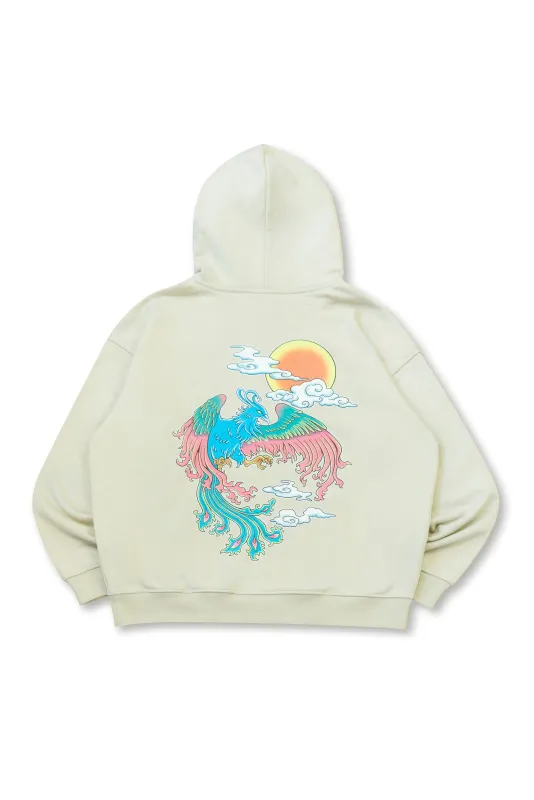 440gsm Heavyweight Sand Hoodie with Phoenix Print made by Dream But Do Not Sleep