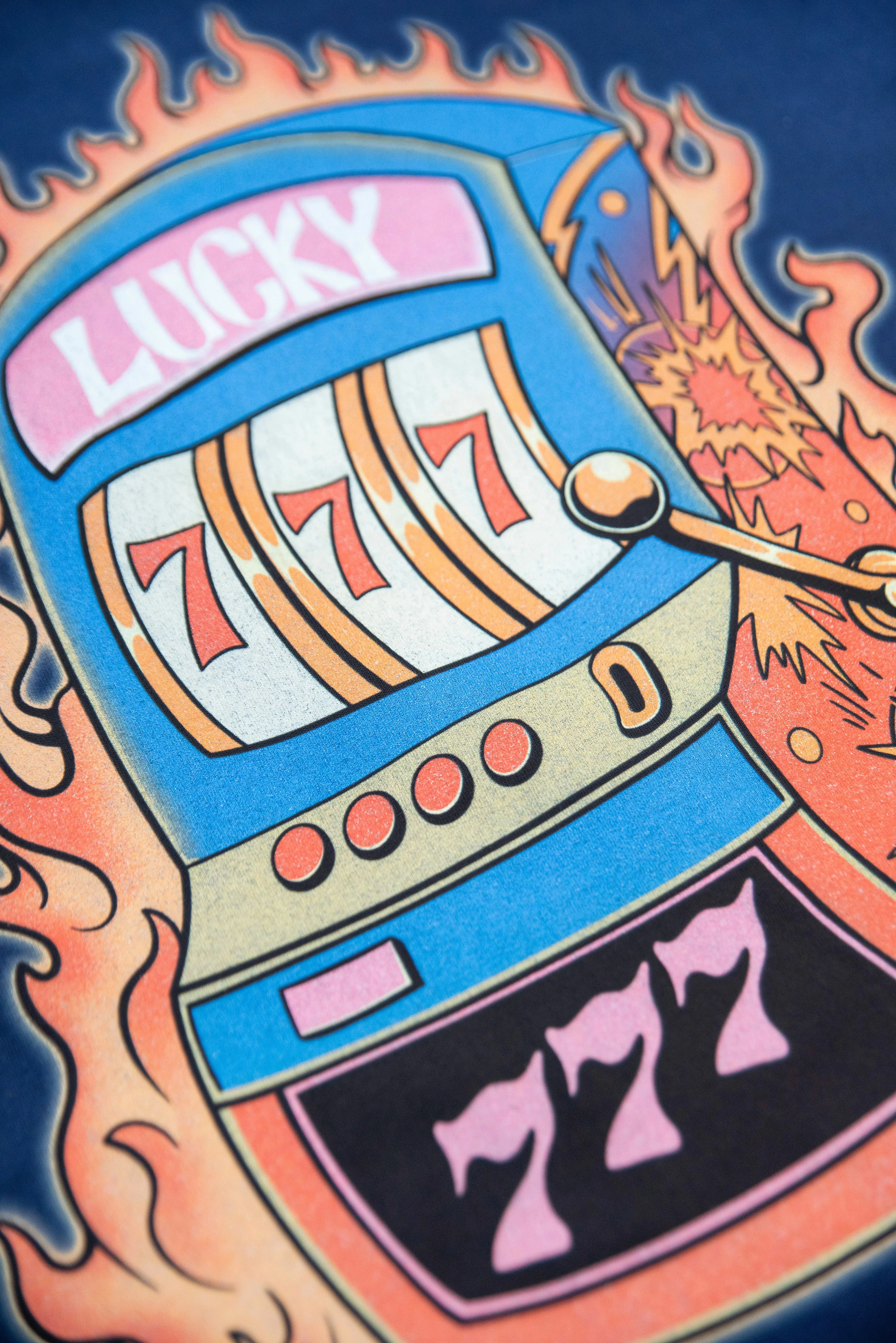 220gsm Heavyweight Navy T-Shirt - Lucky 7s Casino sold by Dream But Do Not Sleep product image thumbnail 4