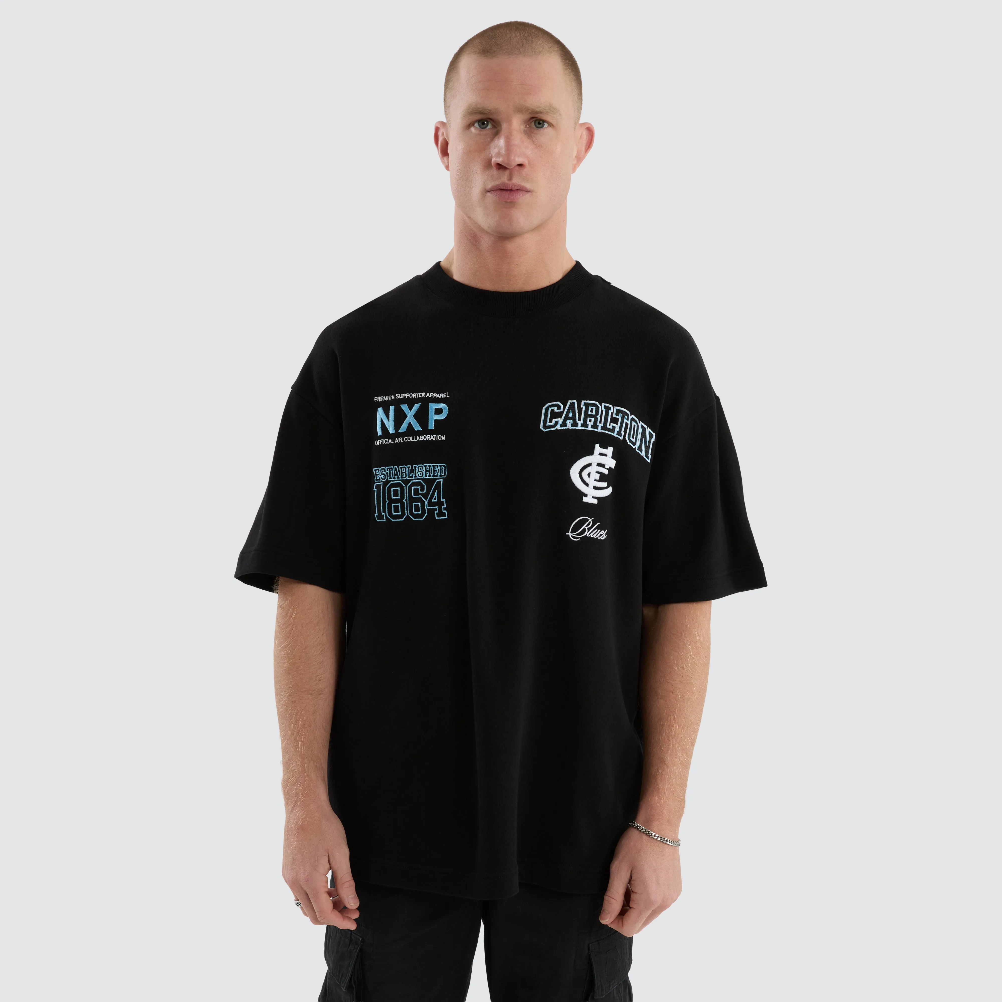 Carlton Blues Stadium Loopback Tee Black sold by Nena and Pasadena product image thumbnail 5
