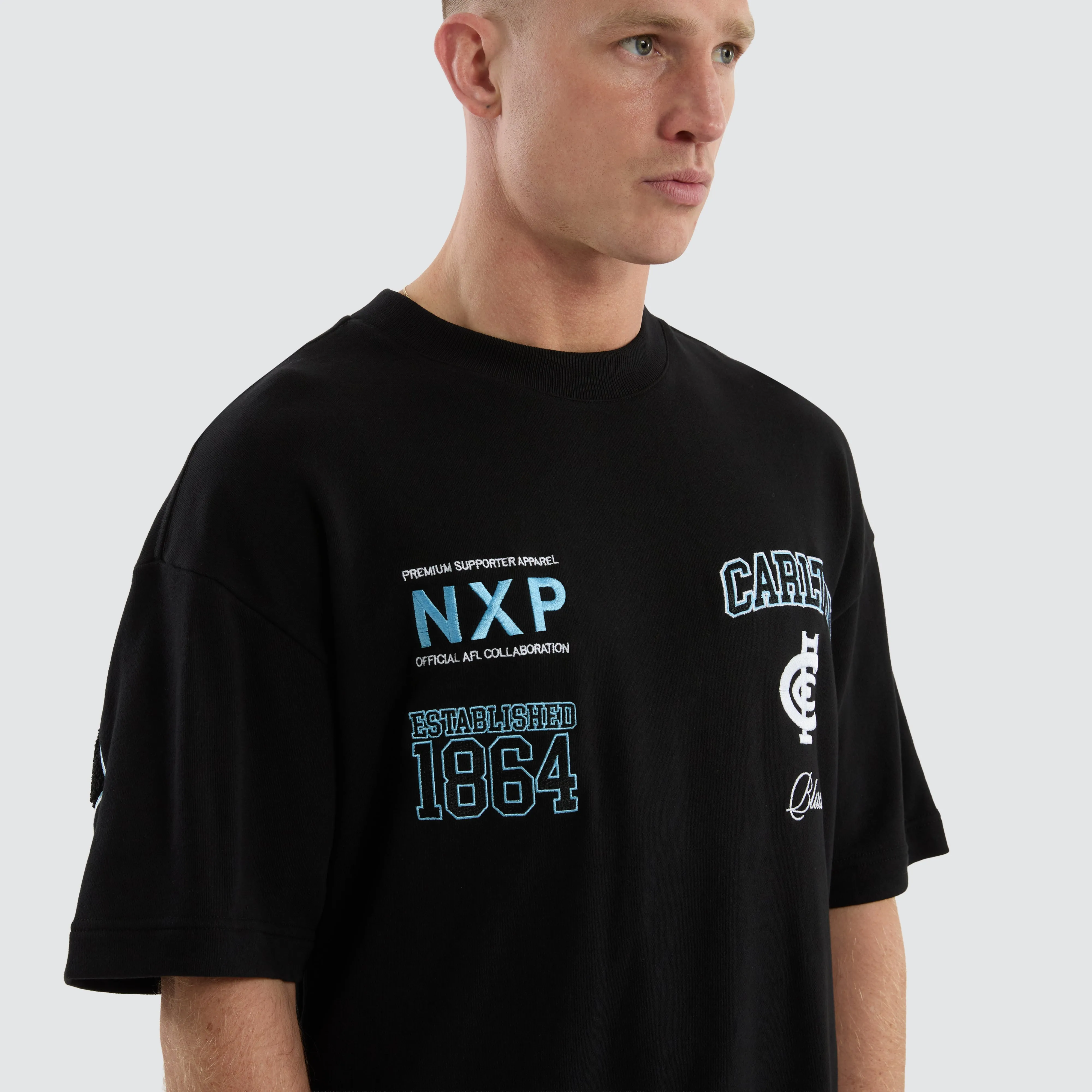 Carlton Blues Stadium Loopback Tee Black sold by Nena and Pasadena product image thumbnail 4
