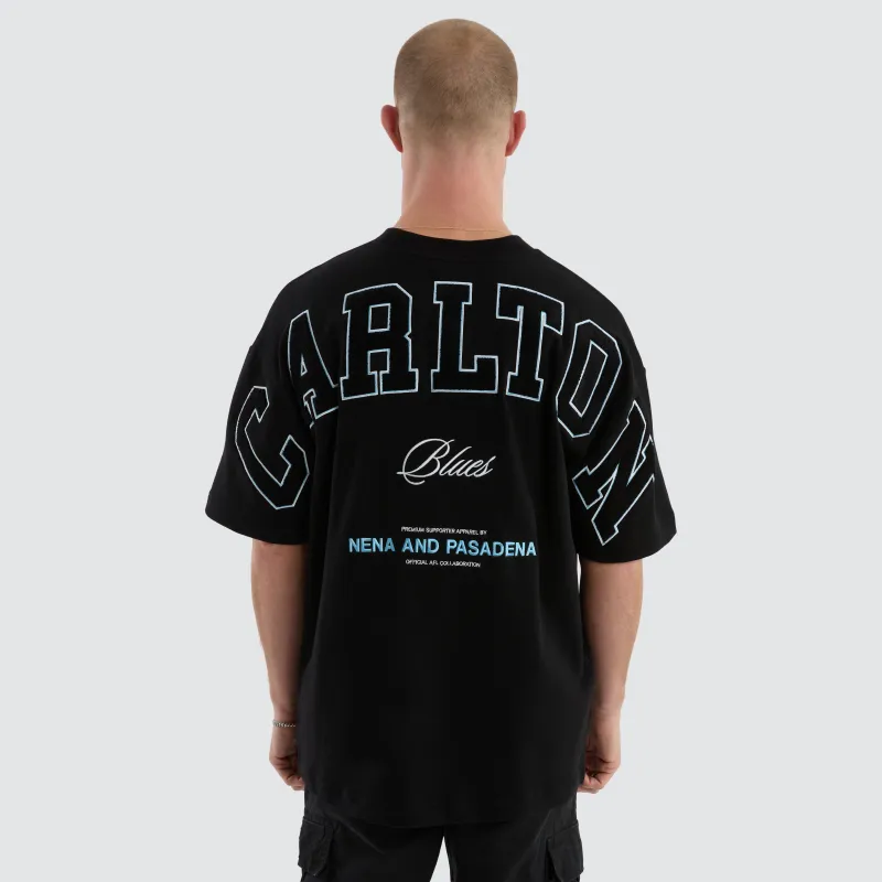 Carlton Blues Stadium Loopback Tee Black sold by Nena and Pasadena