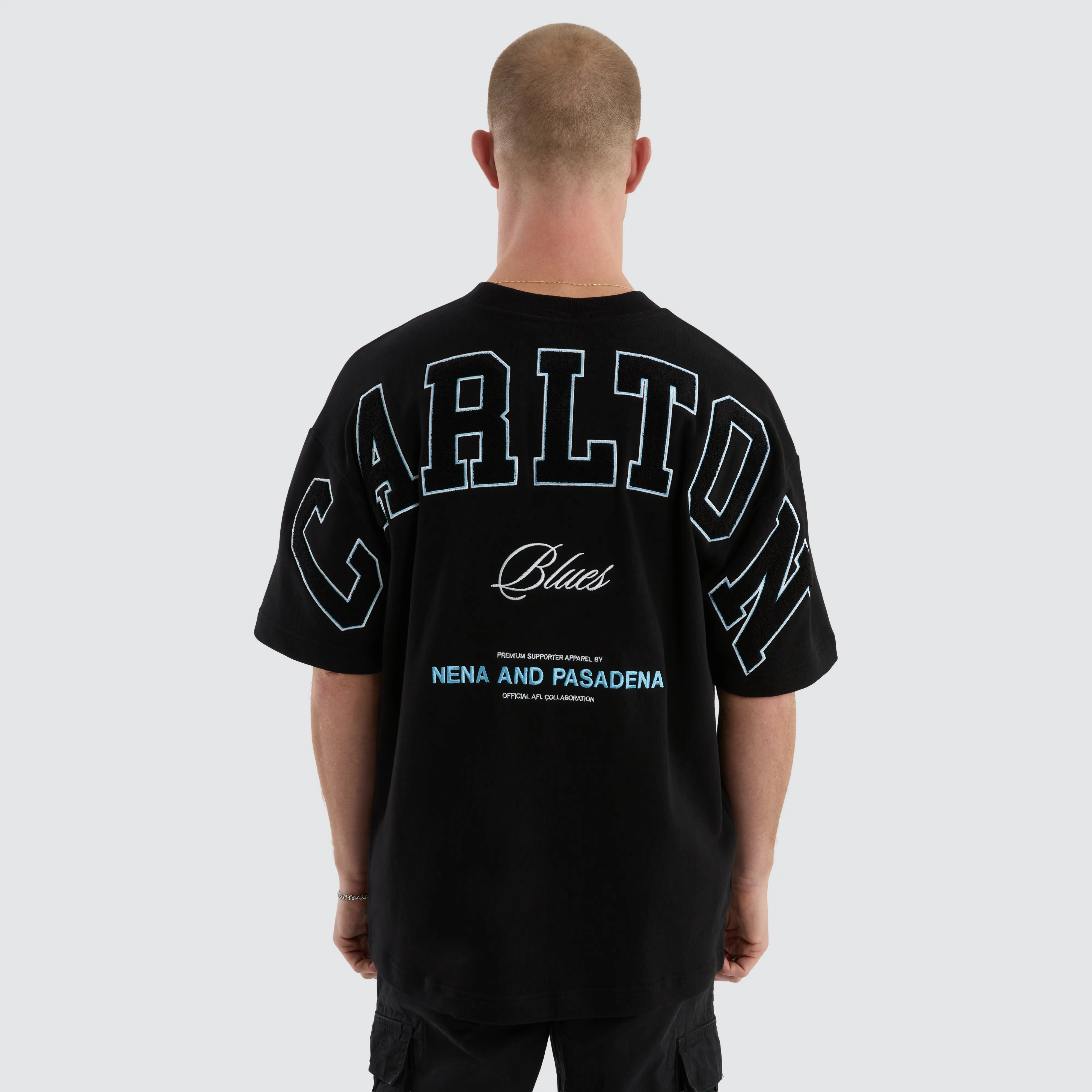 Carlton Blues Stadium Loopback Tee Black sold by Nena and Pasadena