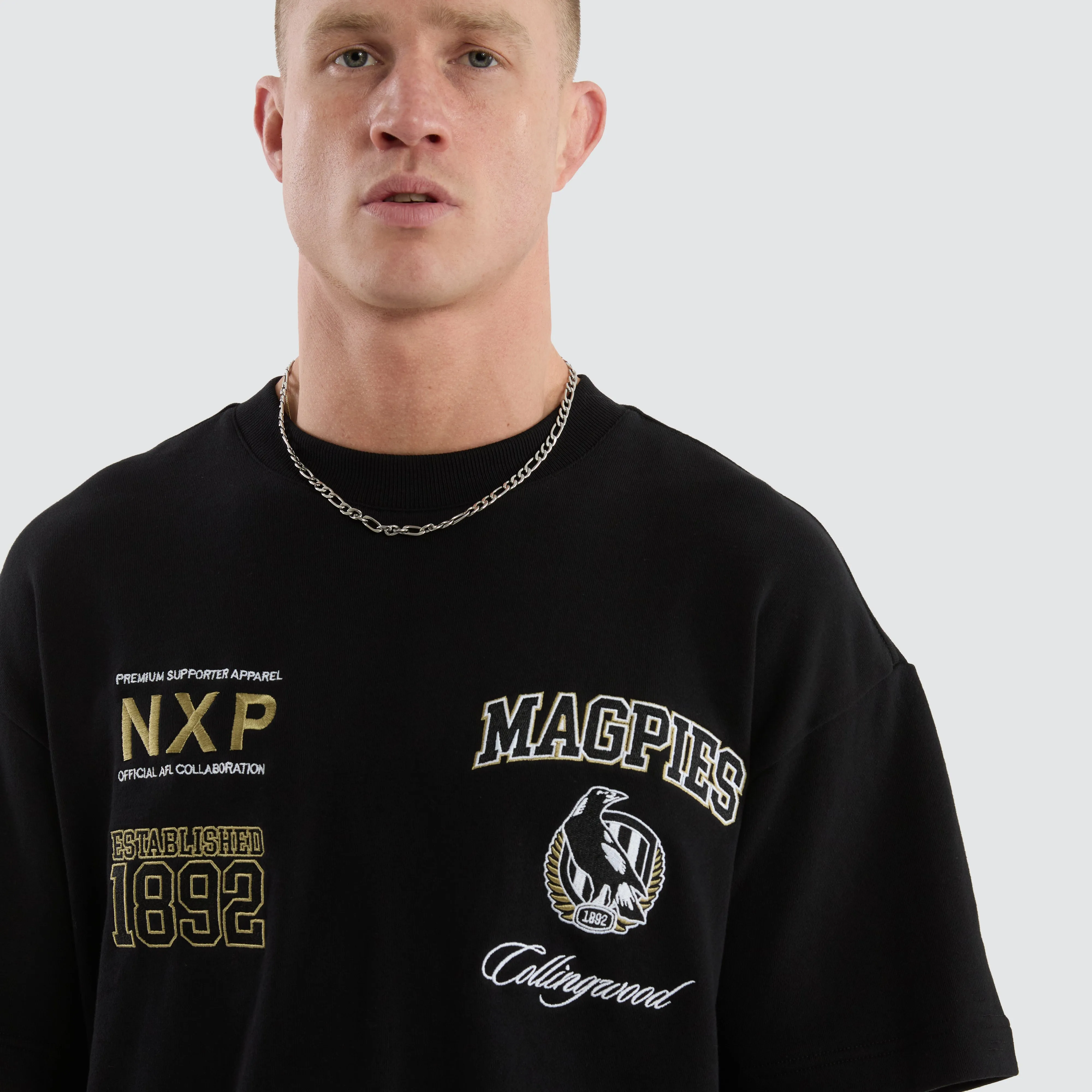 Collingwood Magpies Stadium Loopback Tee Black sold by Nena and Pasadena product image thumbnail 4