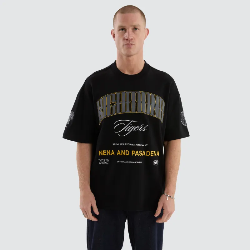 Richmond Tigers Game-On Loopback Tee Jet Black sold by Nena and Pasadena