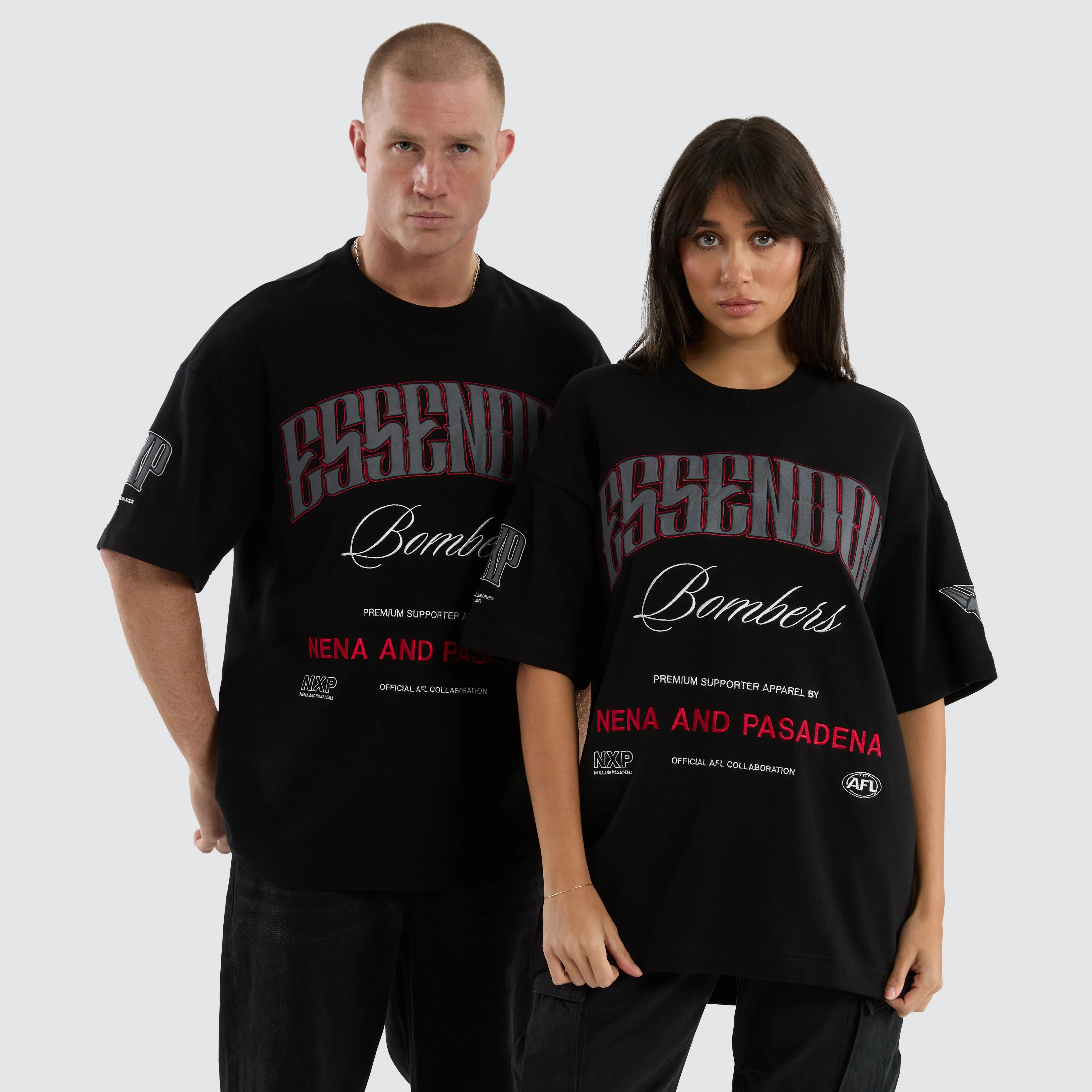 Essendon Bombers Game-On Loopback Tee Jet Black sold by Nena and Pasadena product image thumbnail 2