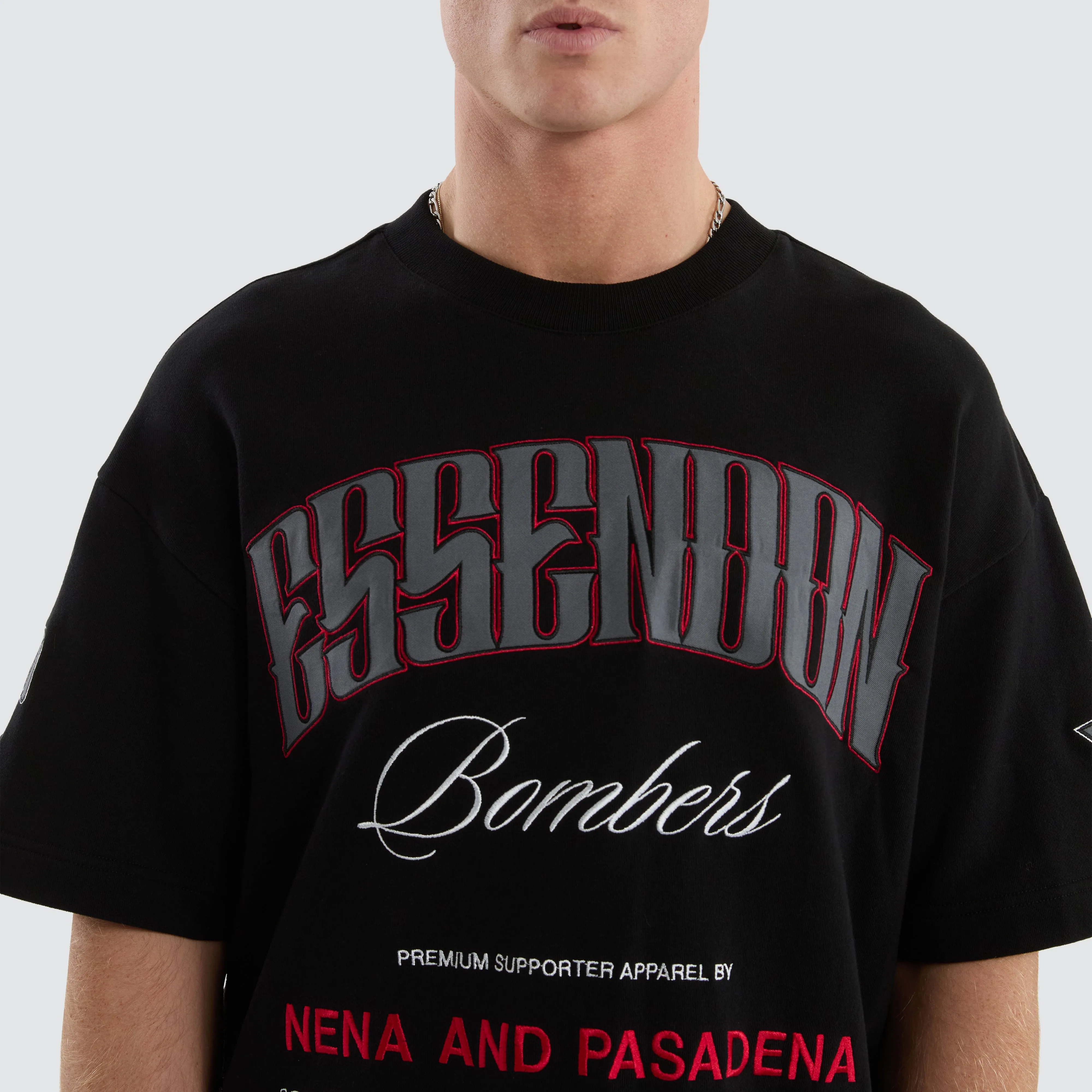Essendon Bombers Game-On Loopback Tee Jet Black sold by Nena and Pasadena product image thumbnail 4