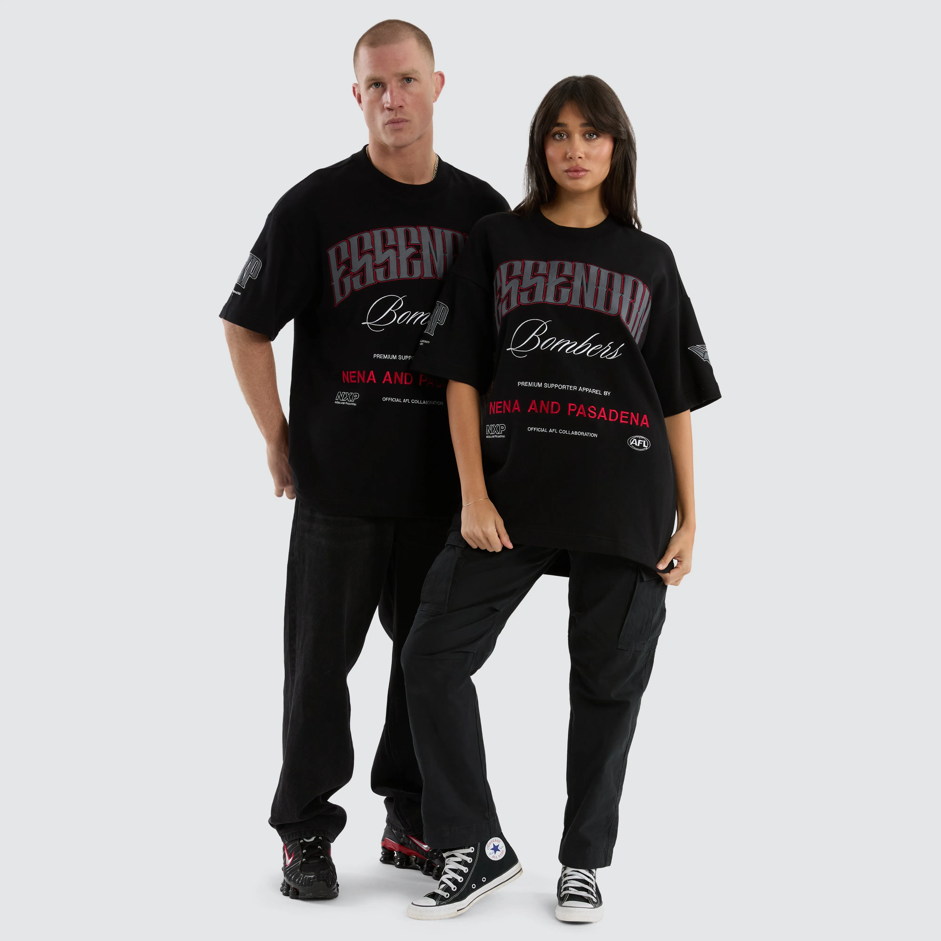 Essendon Bombers Game-On Loopback Tee Jet Black sold by Nena and Pasadena product image thumbnail 3