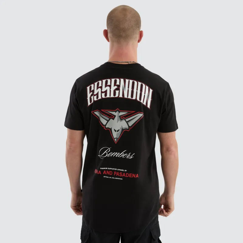 Essendon Bombers Legend Tee Jet Black sold by Nena and Pasadena